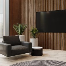 Ribbon-Wood-Walnut en sala de TV