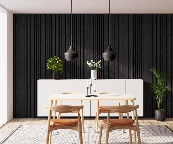 Barcode Black Diamond Ash with Black Recosilent in dining room