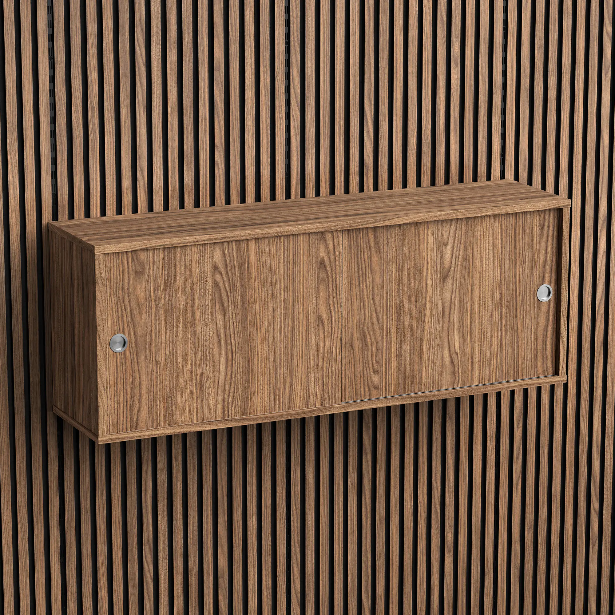 Brace wall cabinet Diamond Walnut 1200 mm two sliding doors with Diamond Walnut acoustic panels