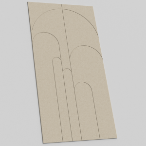 Panel acústico con fieltro RecoSilent Sandstone y diseño Silence Dome